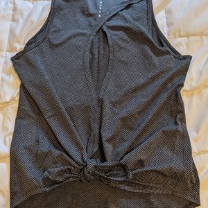 Grey quick dry tank, back tie optional